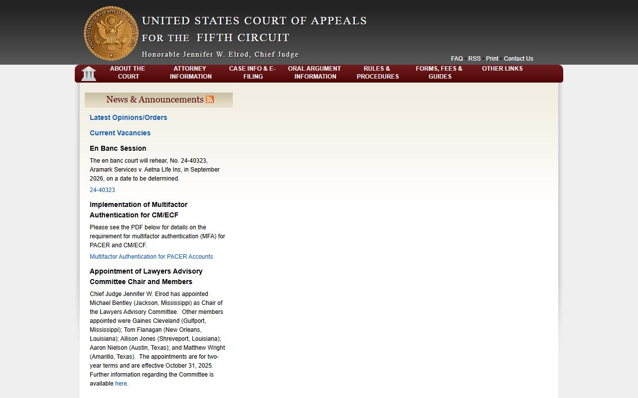 U.S. Court of Appeals for the Fifth Circuit, federal level for Nueces County cases