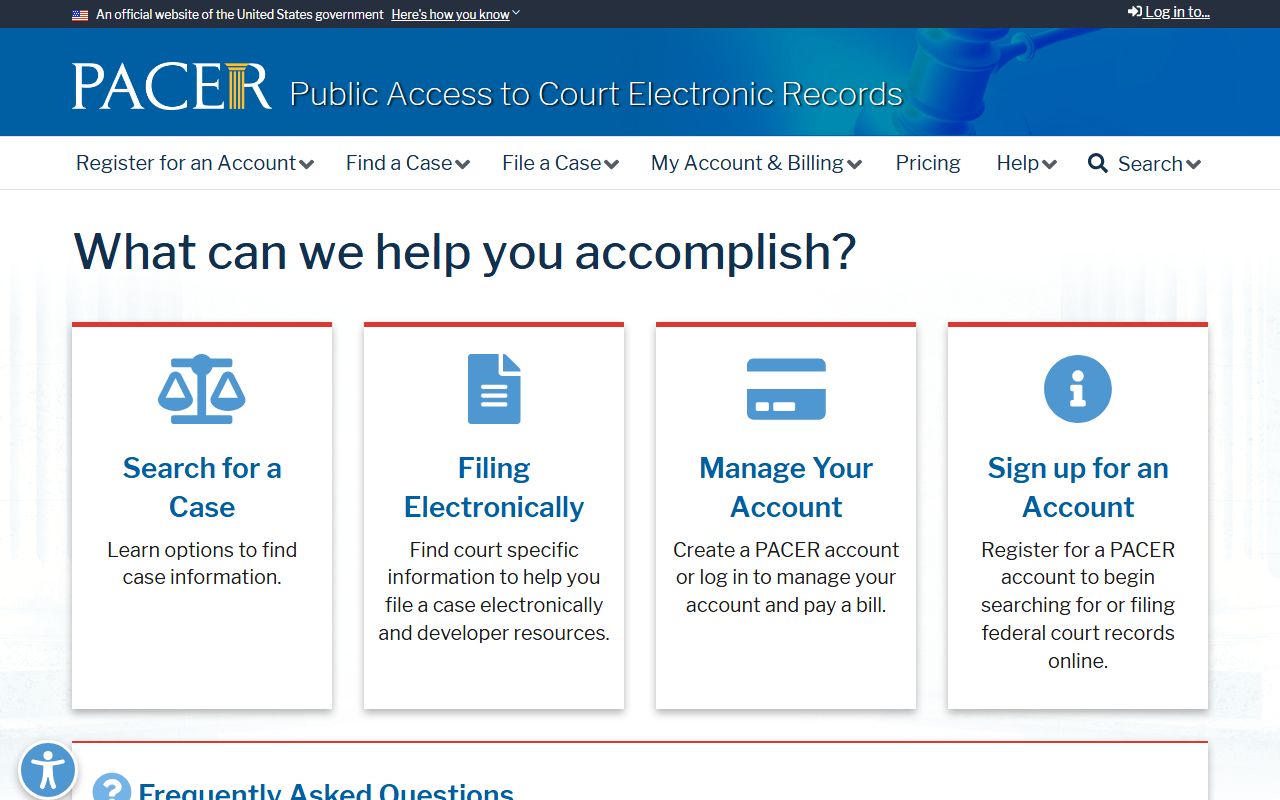 PACER federal court records access for Nueces County federal cases